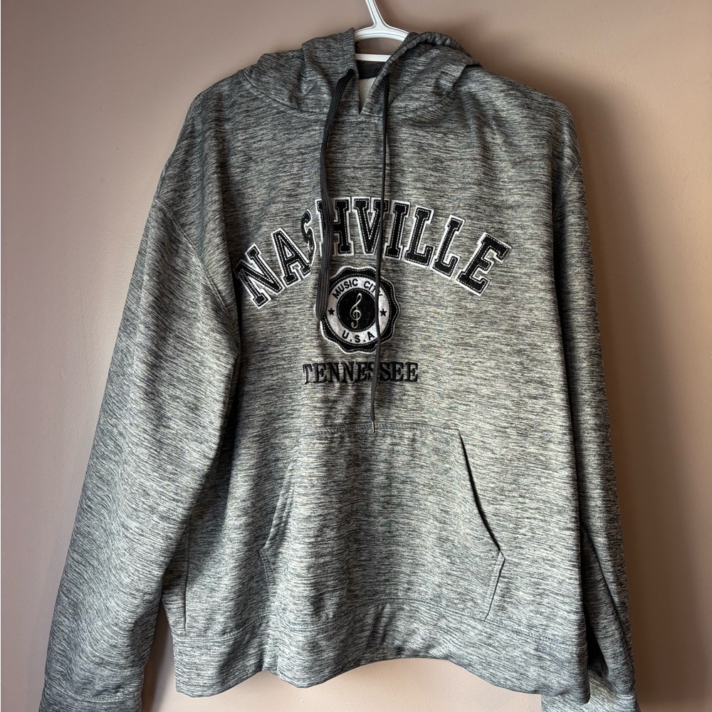 Gray Nashville Graphic Hoodie size large